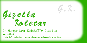 gizella koletar business card